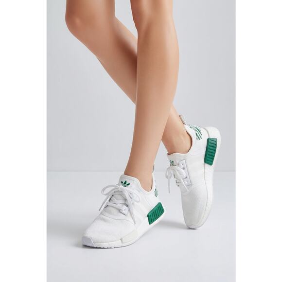 adidas Shoes - Adidas NMD_R1 White/Green Sneakers Womens Size 6